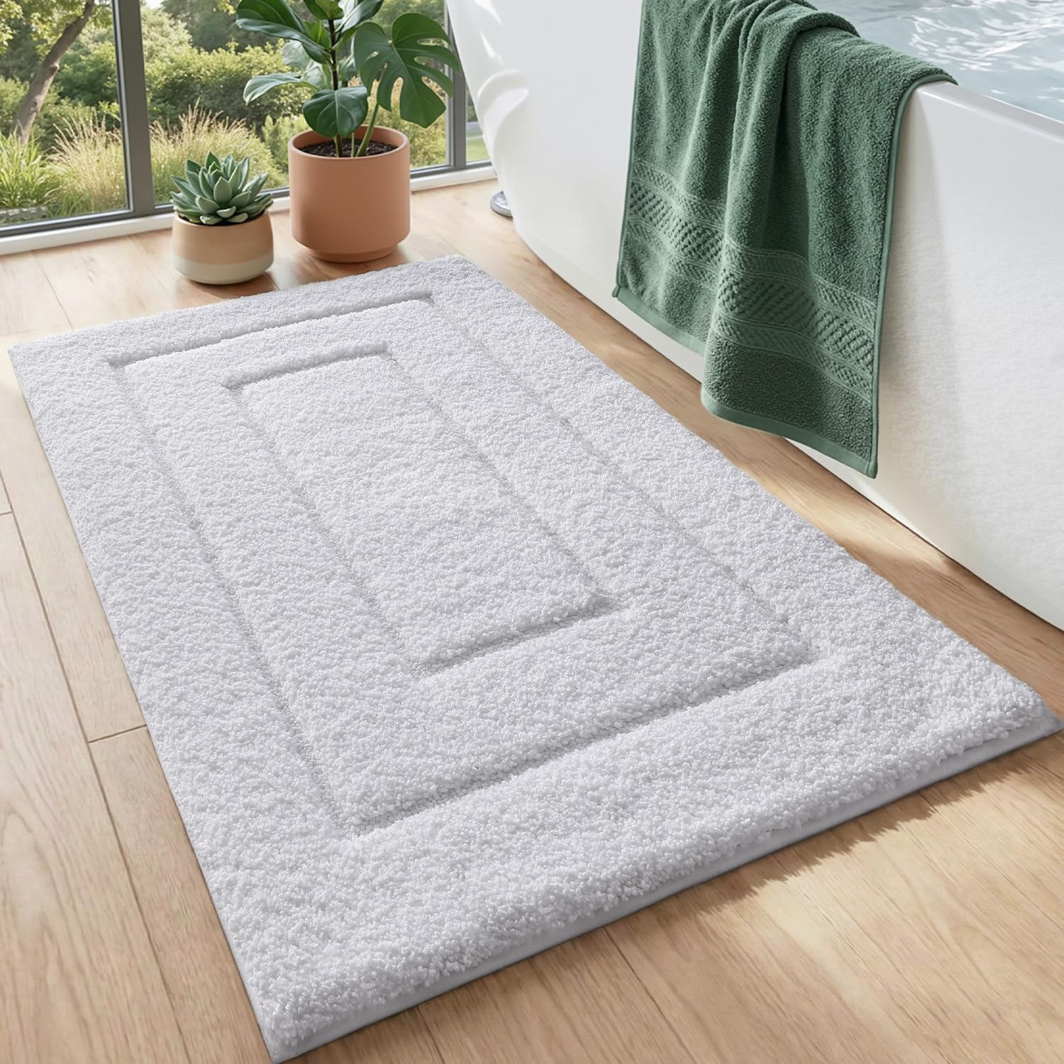 Detalle de DEXI Bath Mat 50 x 80 cm: Extra Soft Microfibre, Non-Slip, Machine Washable