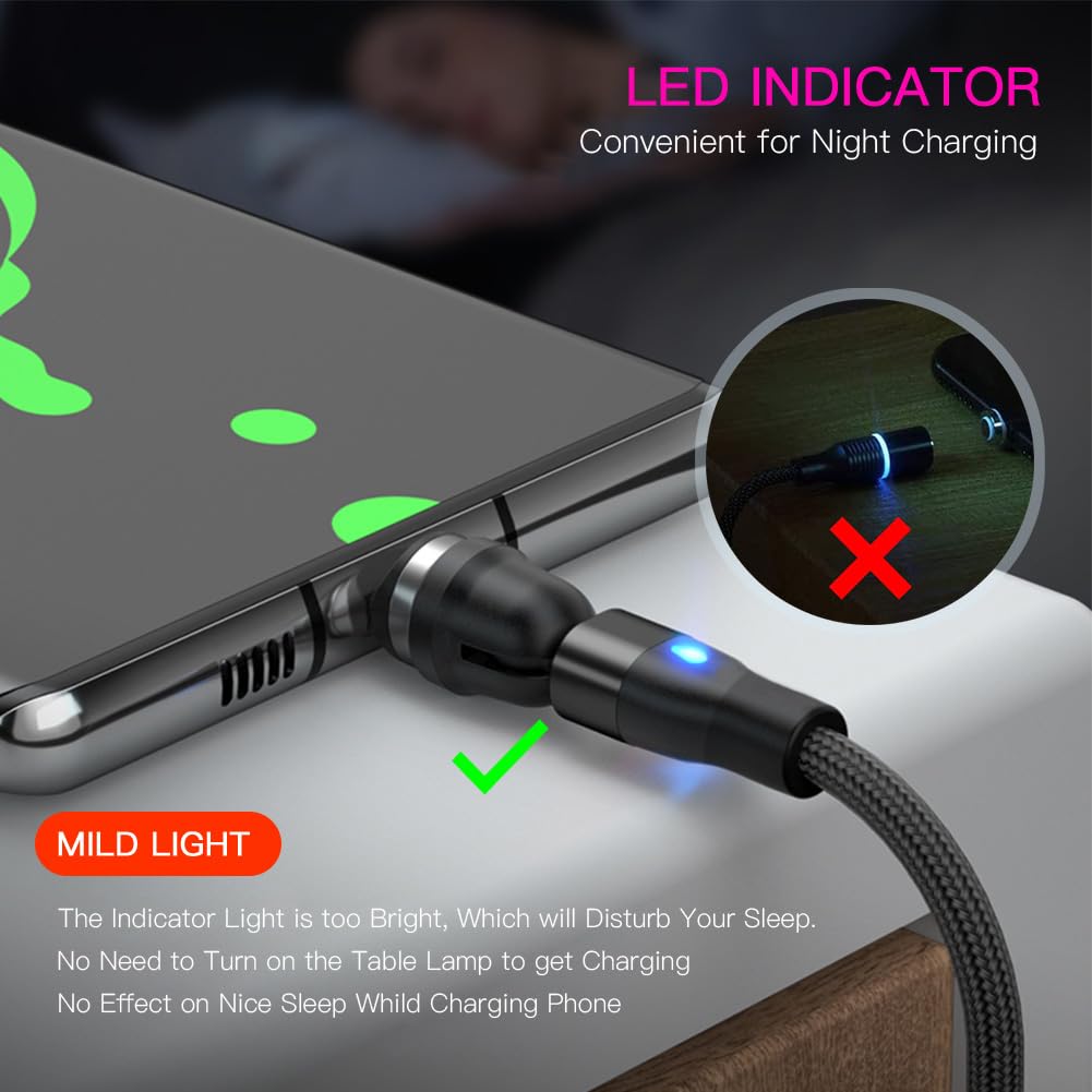Detalle de AXFEE 2M 3-in-1 Magnetic Charger Cable with 540° Rotating Head and Organizer