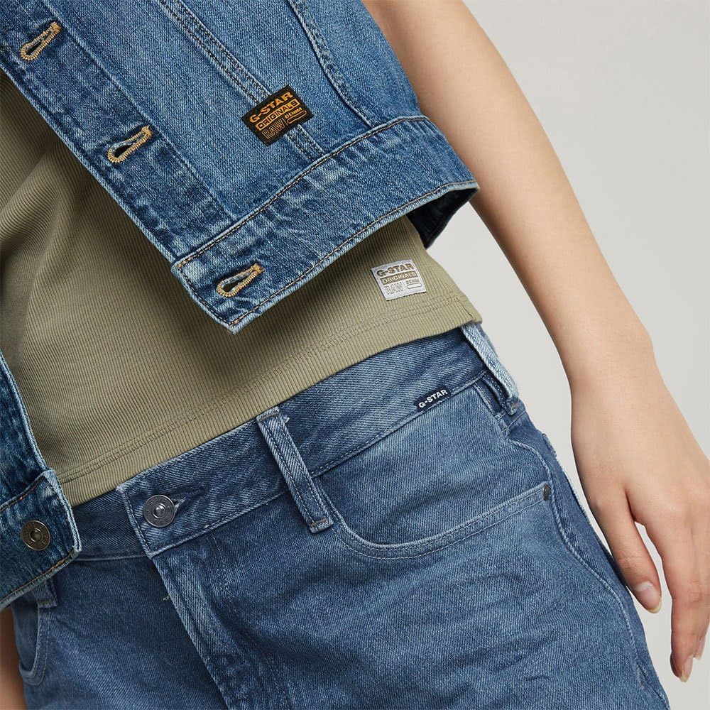 Detalle de G-Star Damen Judee Loose Low Waist Jeans mit Reißverschluss und Nieten an den Taschen