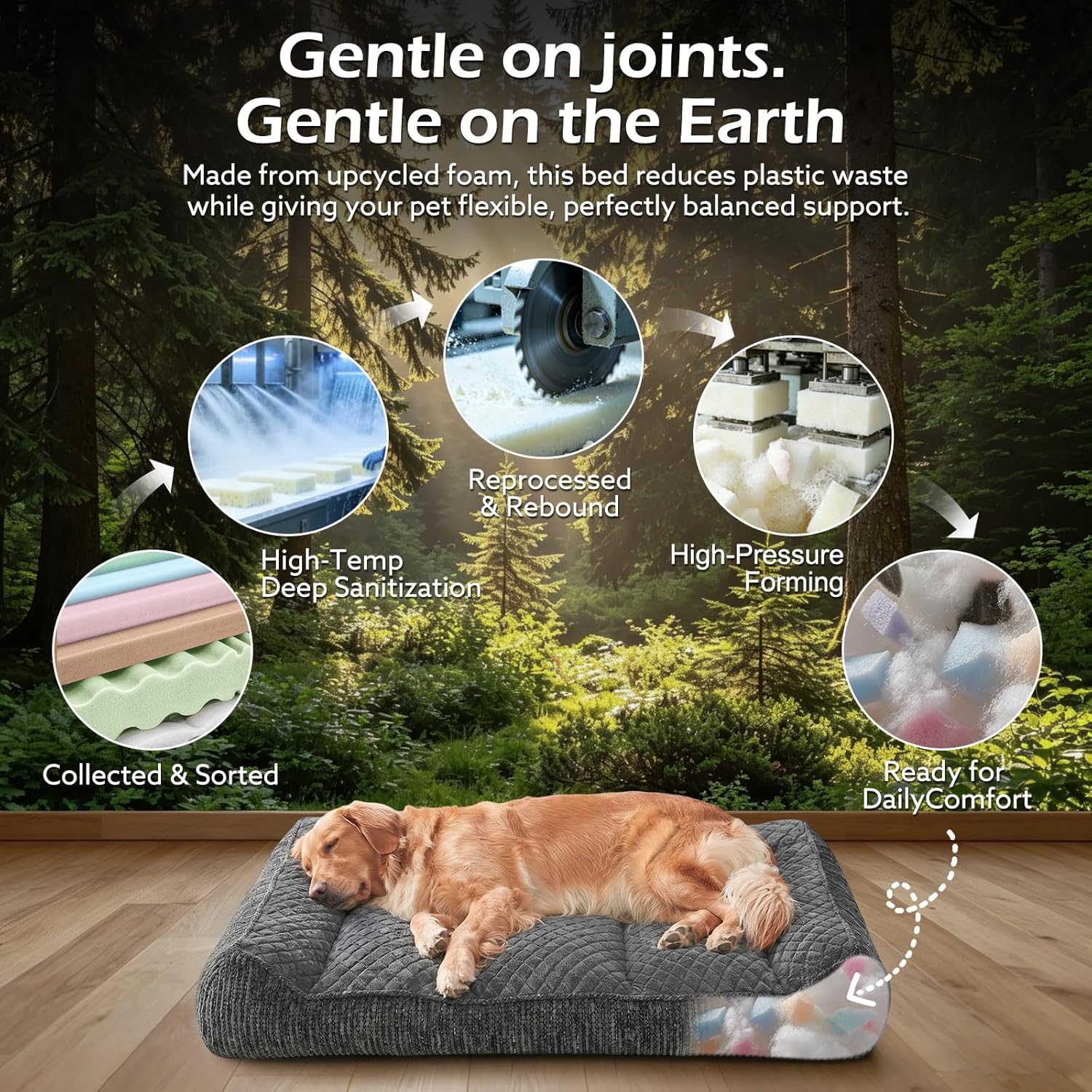 Detalle 2 de JOEJOY Large Orthopedic Dog Bed 89x64x20CM