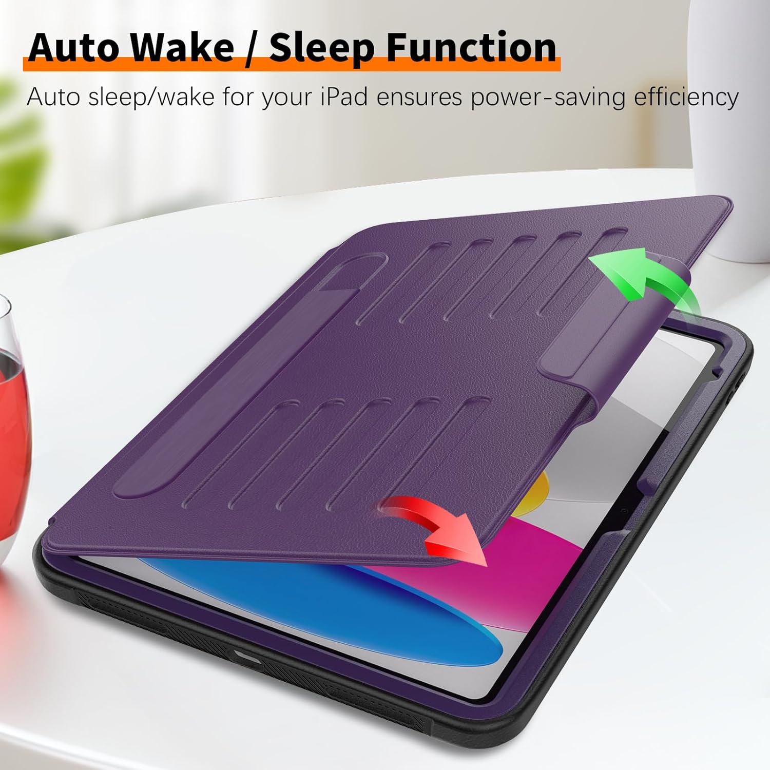 Thumbnail 4 de DAORANGE Business Shockproof Case for iPad 10th/11th Gen with Magnetic Stand, Auto Wake/Sleep & Pencil Holder (Purple)