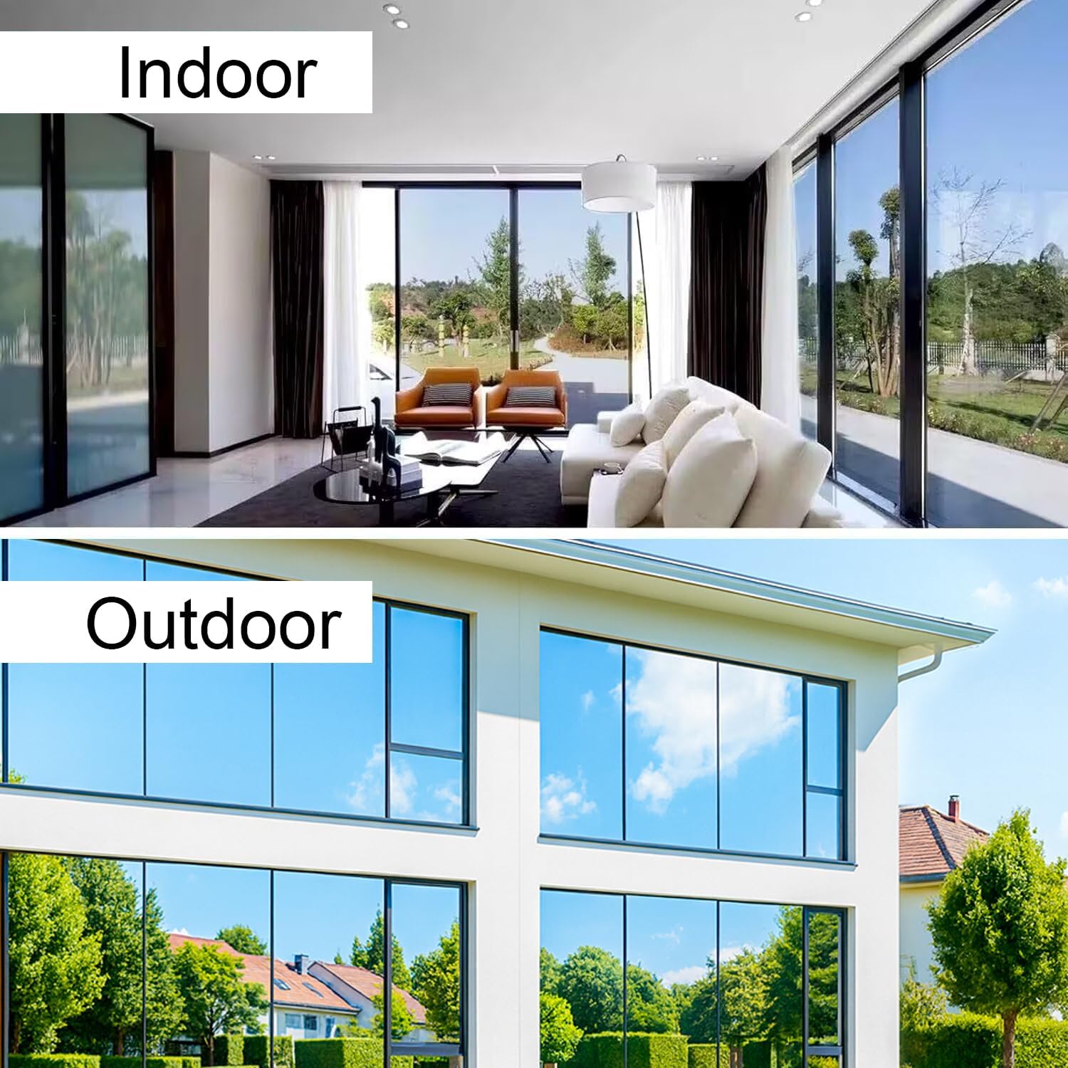 Detalle de Folizent 75x300cm Silver one-way reflective privacy window film