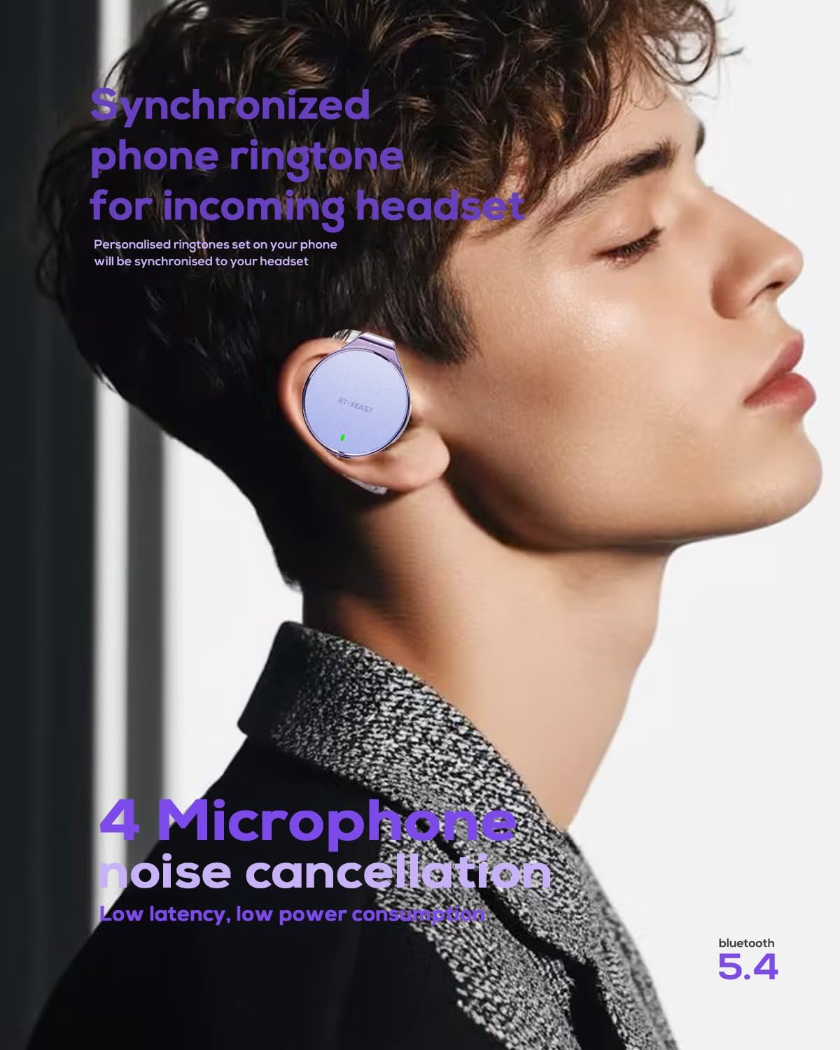 Detalle de Micool Open-Ear Bluetooth-Kopfhörer BT-X Easy Clip-On mit ANC/ENC, 5.4, inkl. Ladecase