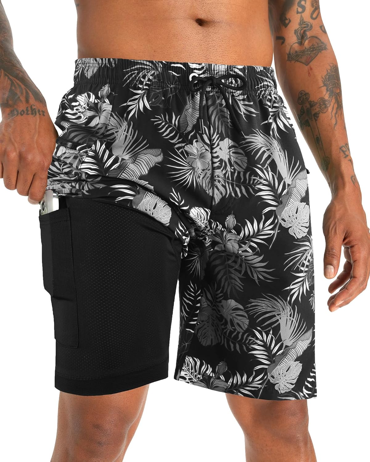 Thumbnail 6 de APTRO 2 in 1 Men’s Swim Trunks 9" with Zipper Pockets — Built-in Board Shorts
