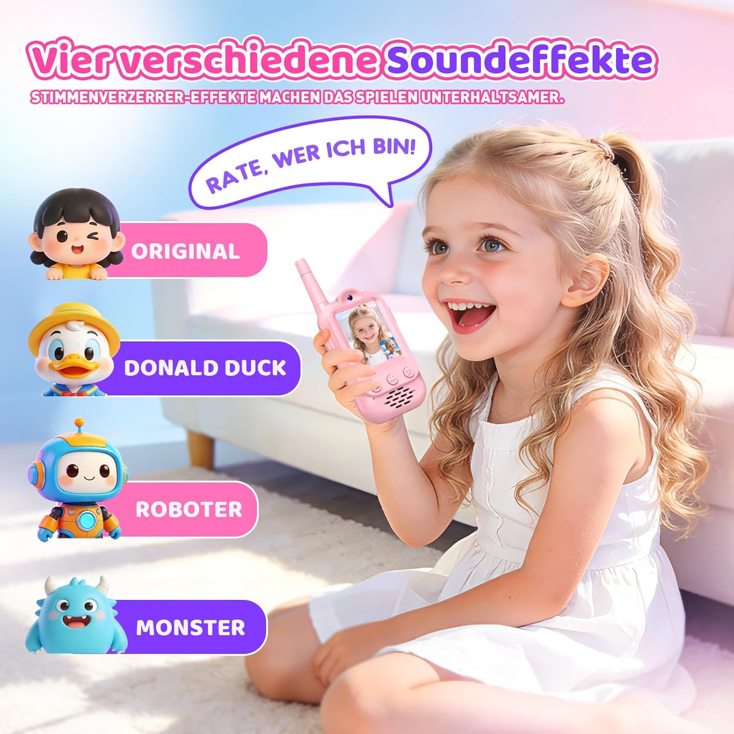 Thumbnail 3 de iKidiki Walkie Talkie Kinder mit Video – videofähiges Funkgerät für Mädchen (ab 3 Jahren)