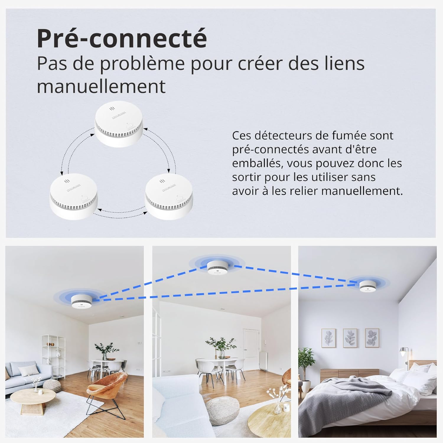 Detalle 2 de Detecteur de fumée 5 pièces 10 ans 85 dB
