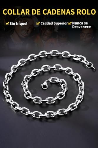Thumbnail 2 de ChainsHouse Rolo Collar de Cuello 9 mm x 76 cm en Acero Inoxidabl e 316L – Plateado