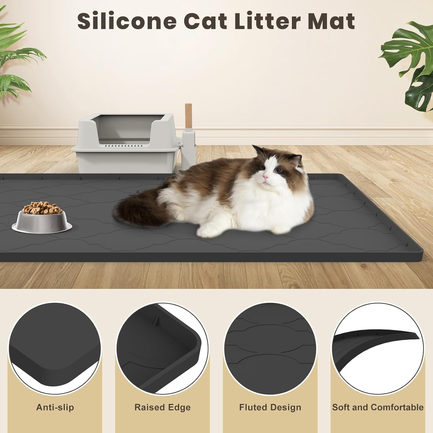 Thumbnail 2 de KIXCVDM Katzenklo Matte (Silikonmatte, XL) – rutschfest, wasserdicht und leicht zu reinigen