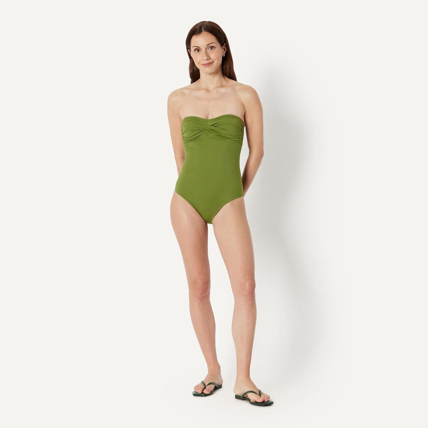 Detalle de Amazon Essentials Damen Einteiliger Bandeau-Badeanzug