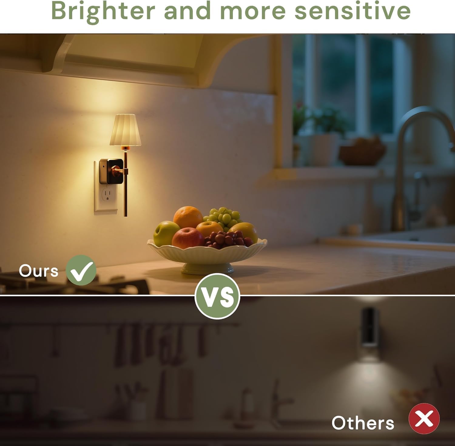 Detalle 2 de L LOHAS LED GY253 Plug-In Night Light with Fabric Shade, Dimmable LED