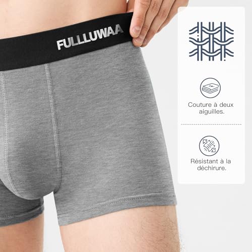 Detalle de Fullluwaa Boxer Homme Coton Lot de 10 — Multicolore, Ceinture Élastique, Doux et Durable