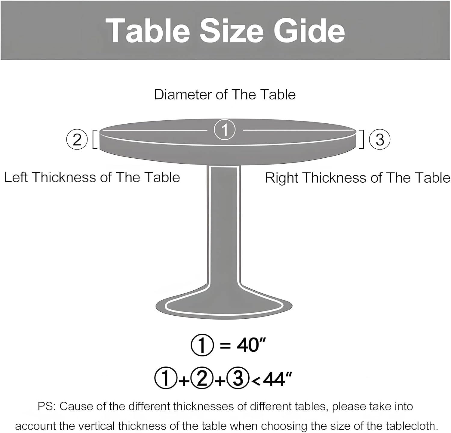 Detalle 2 de BOOWEATS Round Fitted Tablecloth, 42-Inch