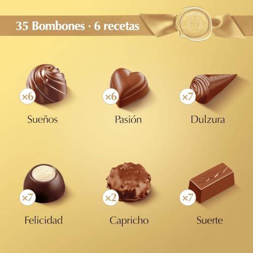 Detalle de Lindt Dulces Deseos: Caja de bombones surtidos 337 g