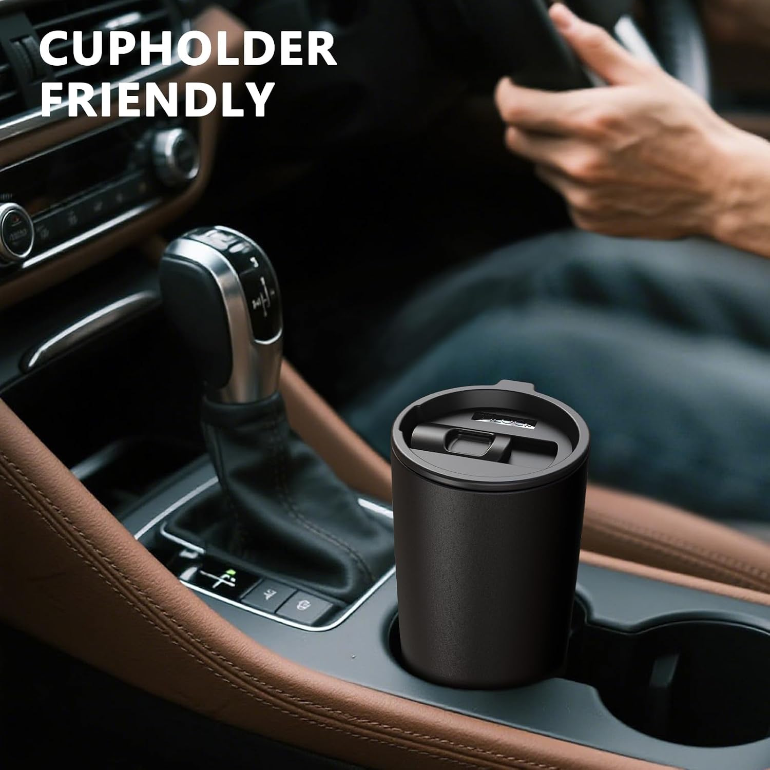 Detalle 2 de TILUCK 20 oz Insulated Coffee Tumbler with BPA-Free Lid, Matte Black