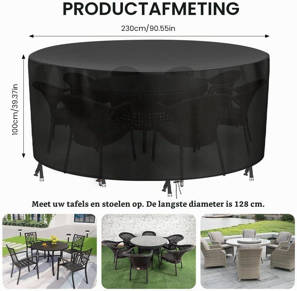 Detalle de AOOWU 5135214 afdekhoes voor tuintafel, Oxford 210D, waterdicht, 230 x 100 cm