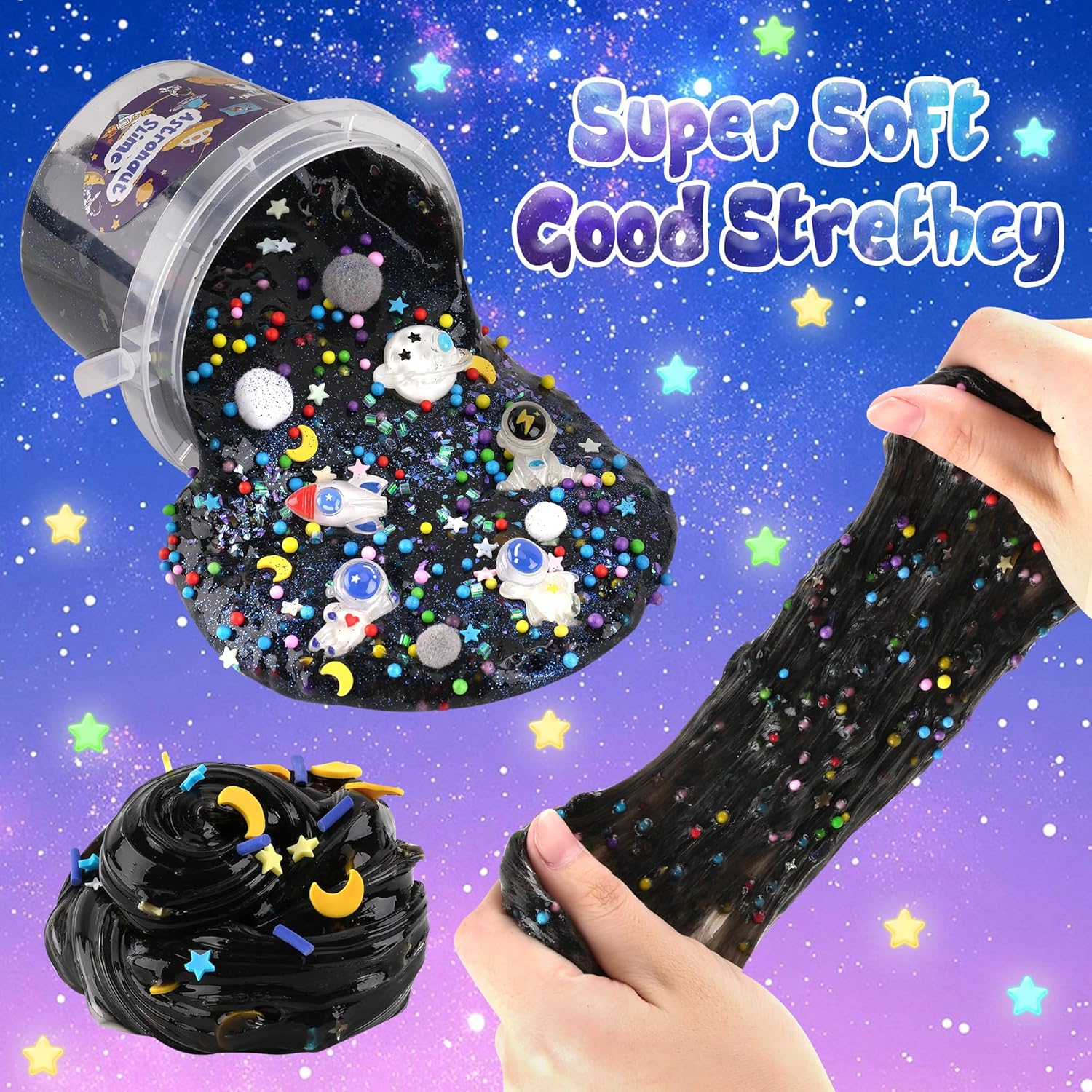 Thumbnail 3 de Astronaut Galaxy Slime for Kids: Big 300ml Slime Bucket with 9 Add-ins