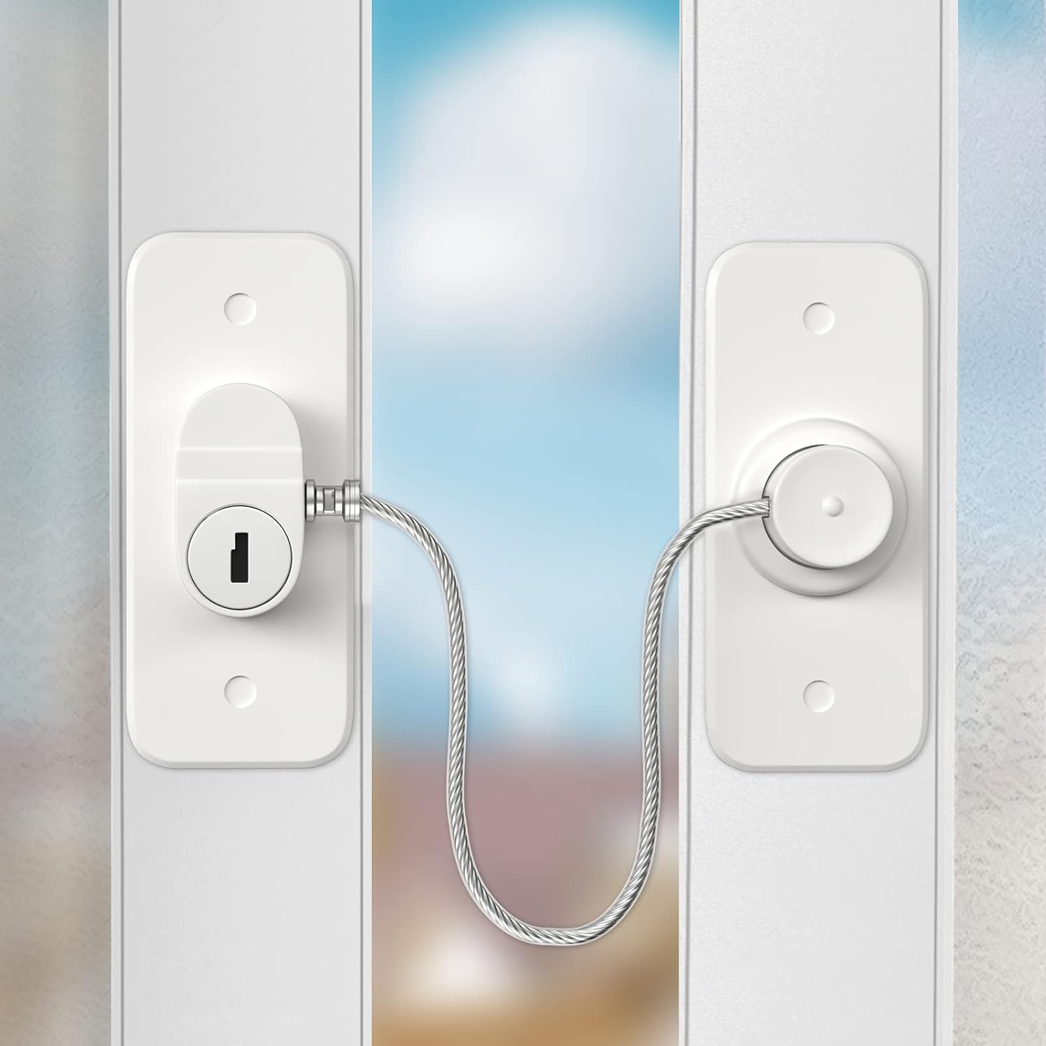 Detalle de AOSITE Window Safety Locks (12 Pack): Versatile, Adhesive or Screw‑Mounted Childproof Window & Cabinet Locks