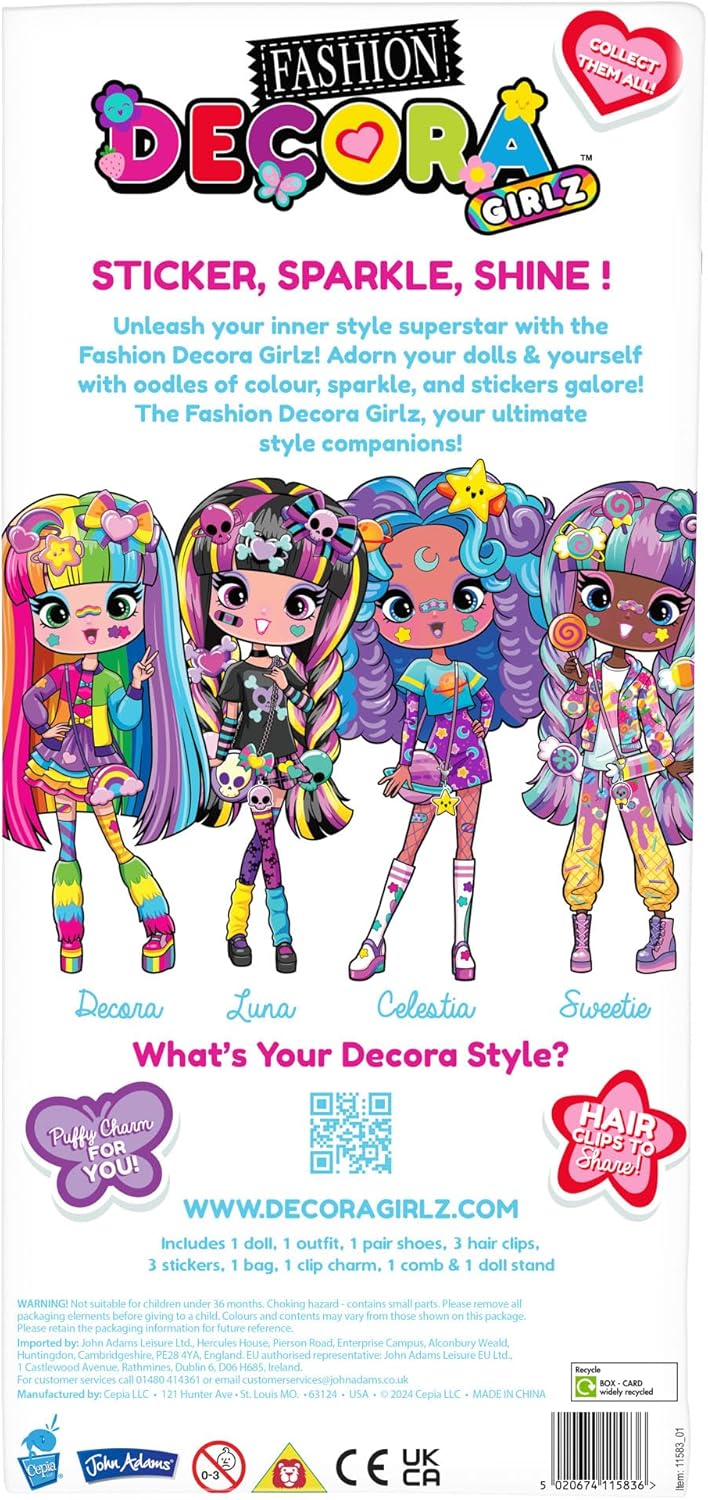 Thumbnail 6 de John Adams Decora Girlz “Sticker ’n’ Style” Sweetie (27,9 cm) avec plus de 75 accessoires