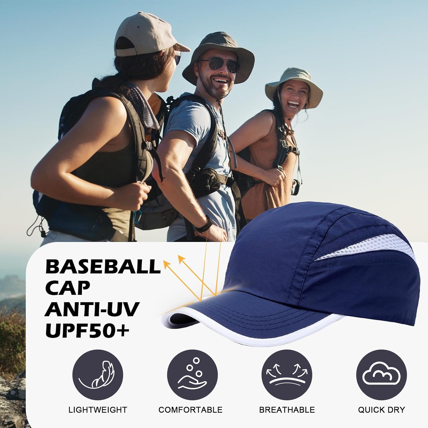 Thumbnail 1 de AYPOW Baseball Cap 2er-Set – Leicht, schnelltrocknend, unisex, atmungsaktiv