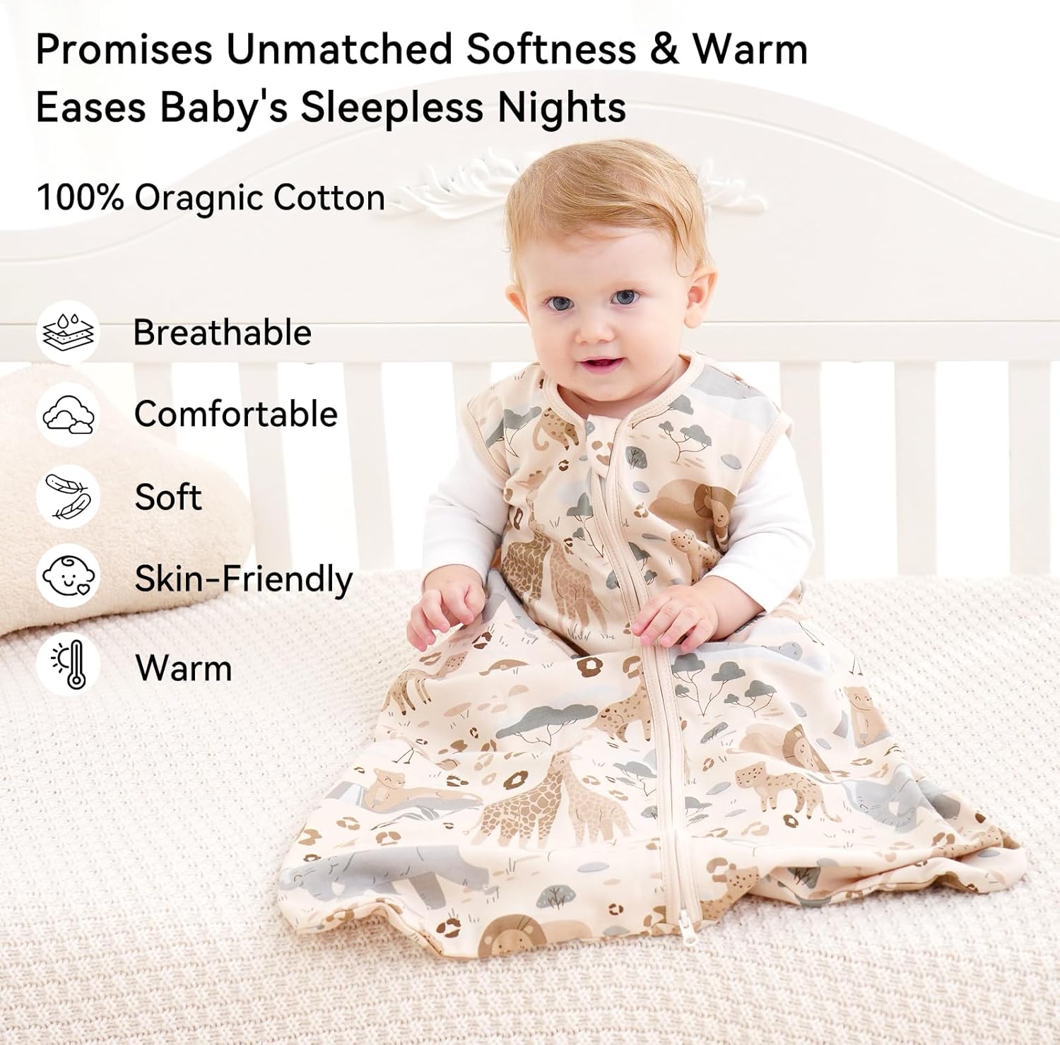 Thumbnail 1 de Unnivoll Baby Sleeping Bag 0.5 Tog (18–24 Months) Summer Sleep Sack – 3 Pack in Cotton