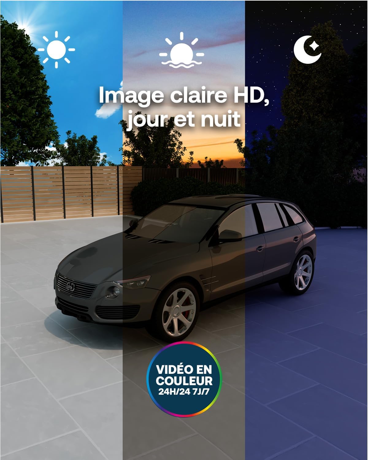 Thumbnail 3 de Arlo Essential 3 FHD PTZ 360° — caméra WiFi extérieure avec détection IA, vision nocturne couleur et projecteur