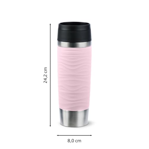 Thumbnail 8 de Emsa N20227 Travel Mug Wave Isolierbecher, 0,5 Liter, Edelstahl, Pastellrosa