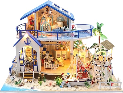 Detalle de Crafts&Co® Casa de Playa Miniatura DIY 🏖️ | 398 Piezas