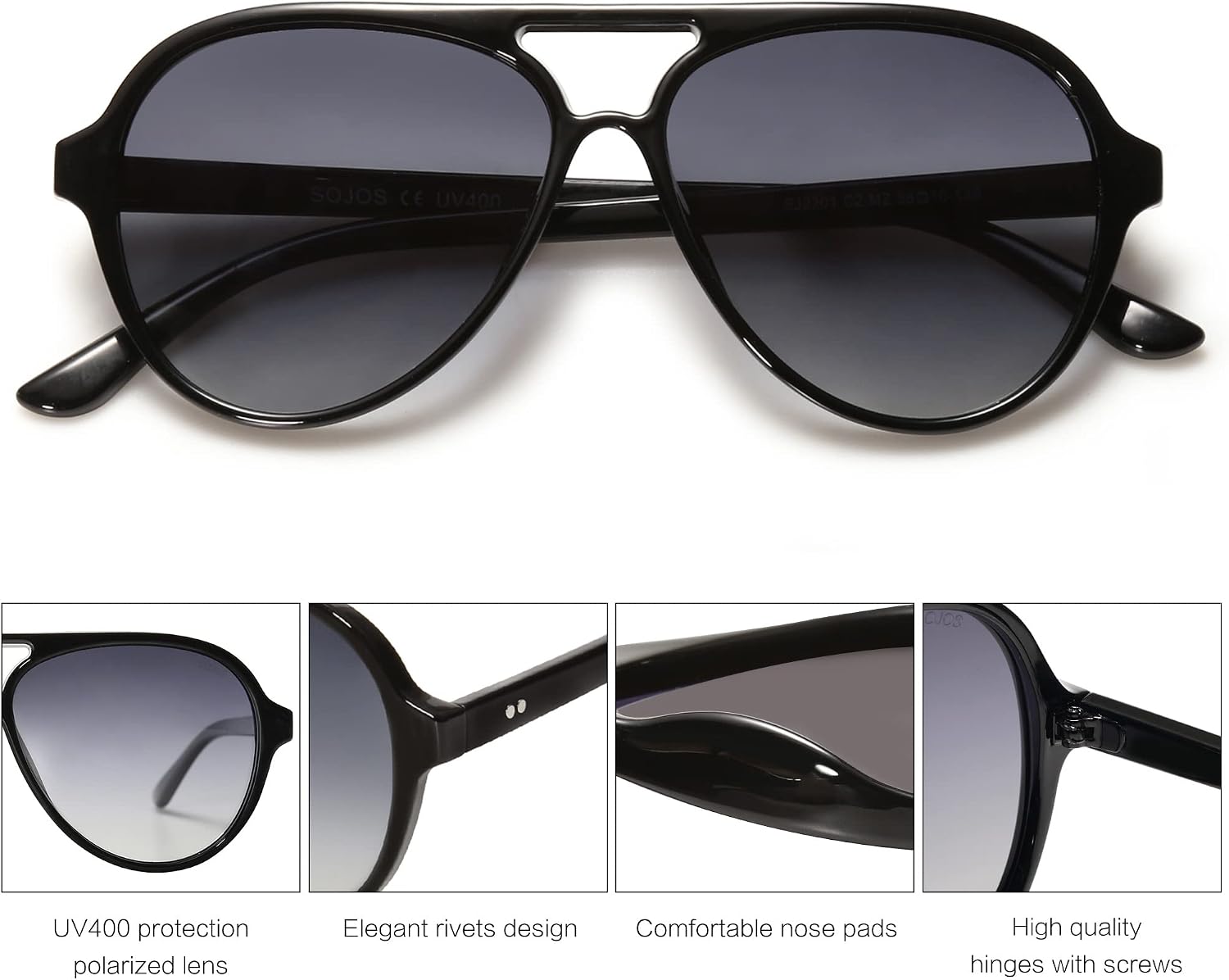 Detalle 2 de SOJOS Aviator Sunglasses SJ2201