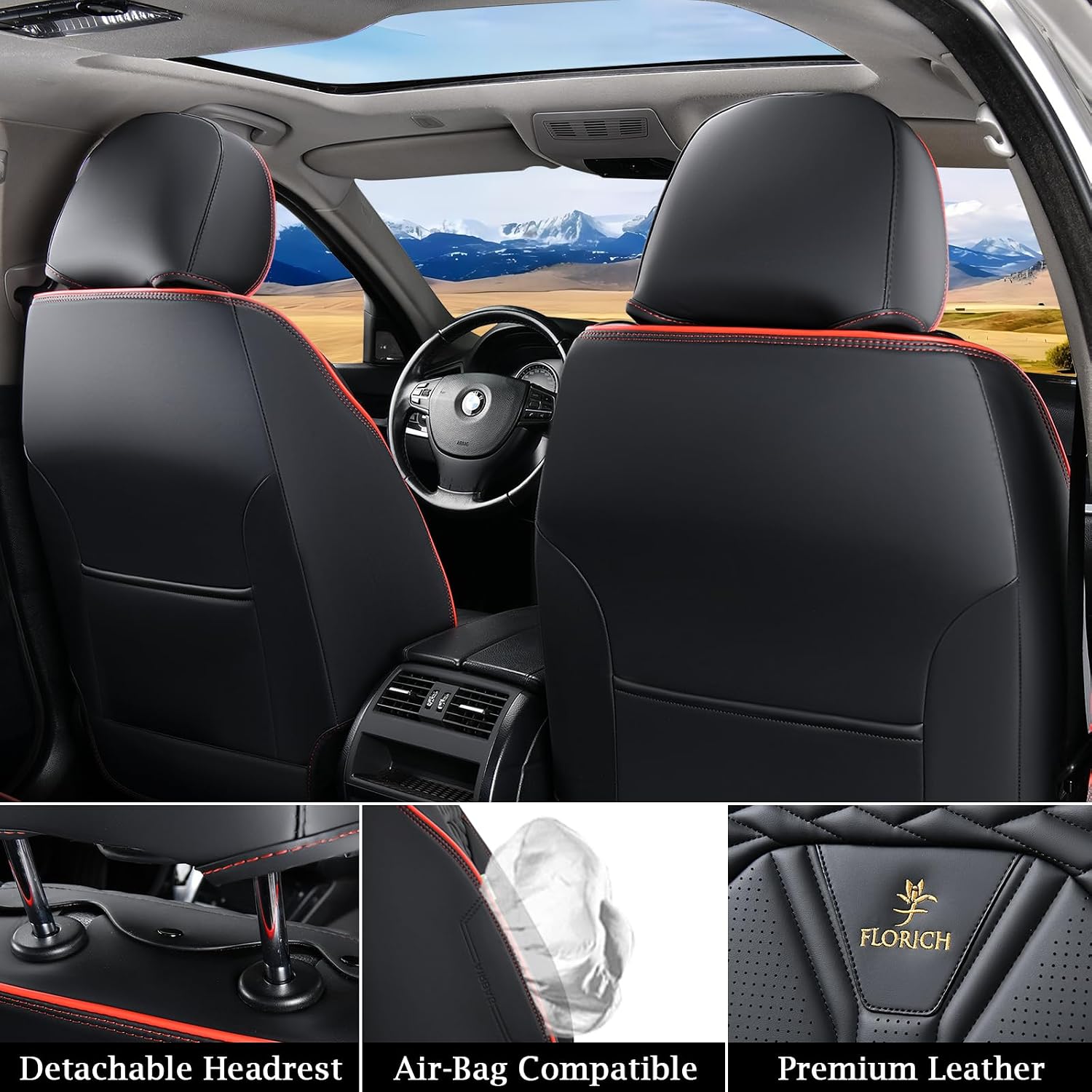 Thumbnail 3 de FLORICH Leather Seat Covers 5-seat set