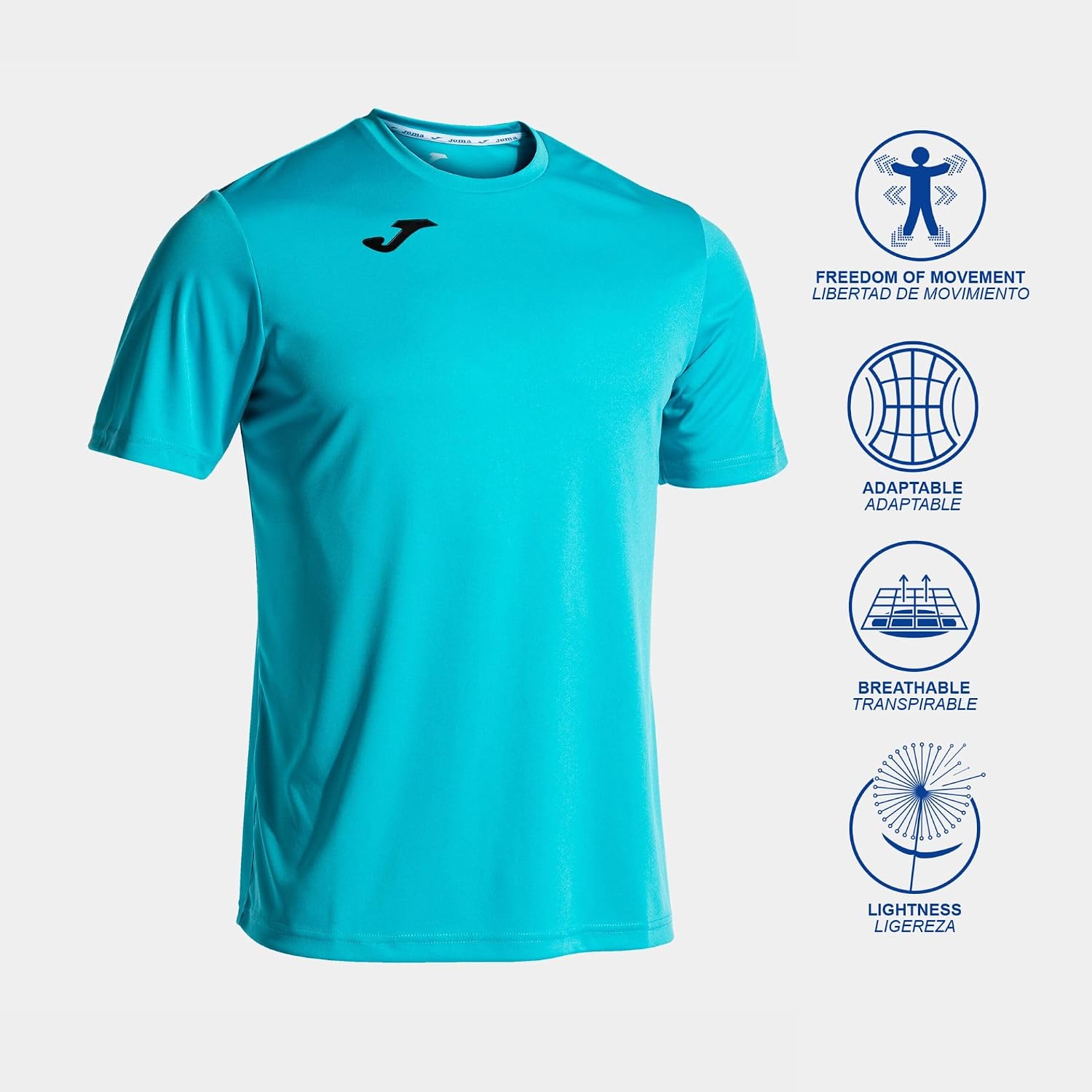 Detalle de Joma T-Shirt Sportiva da Uomo 6XS-3XL: leggerezza, traspirabilità e confort per corsa e fitness