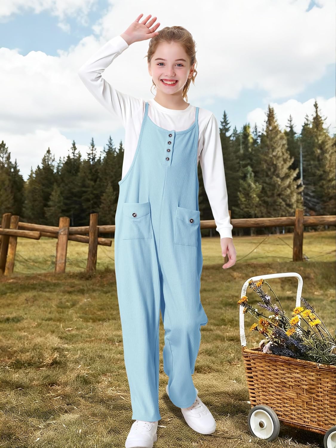 Detalle 2 de Rolanko Mädchen Jumpsuit Ärmellos