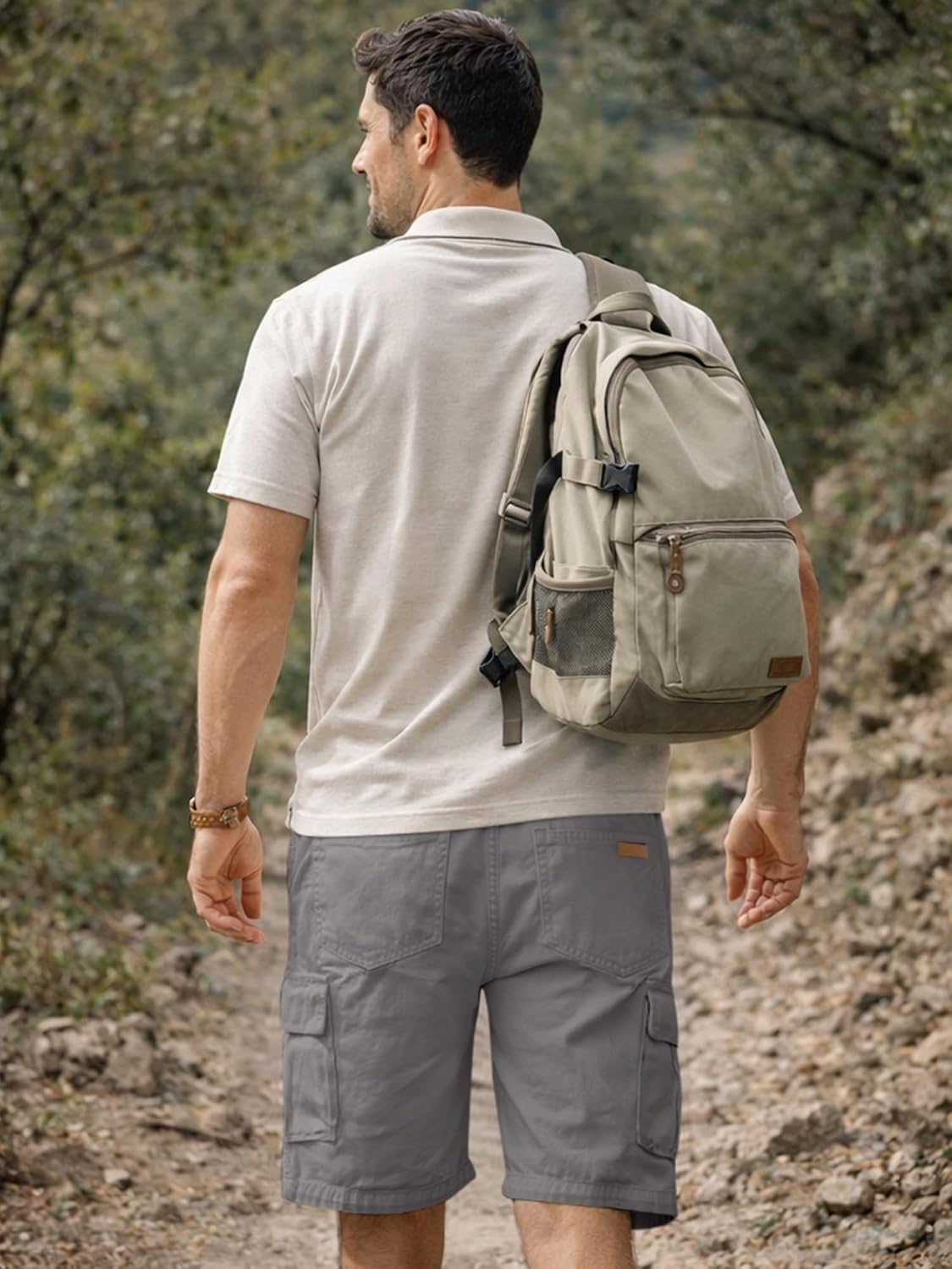 Detalle de JMIERR Cargo-Shorts Herren aus Baumwolle mit Taschen – kurze Freizeithose für Sommer, Sport und Alltag