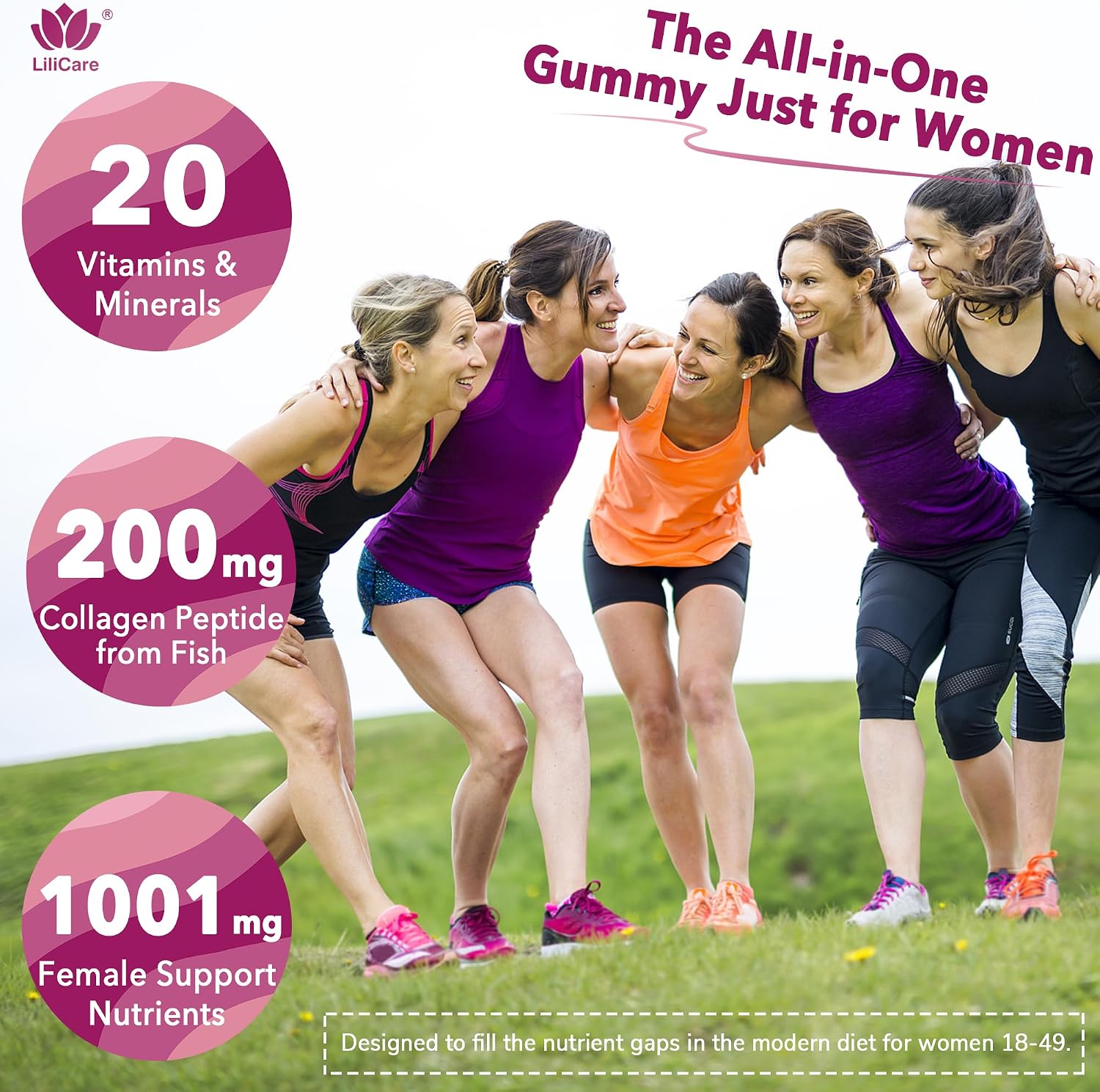 Detalle de LILICARE Women's Multivitamin Gummies, 60 Count