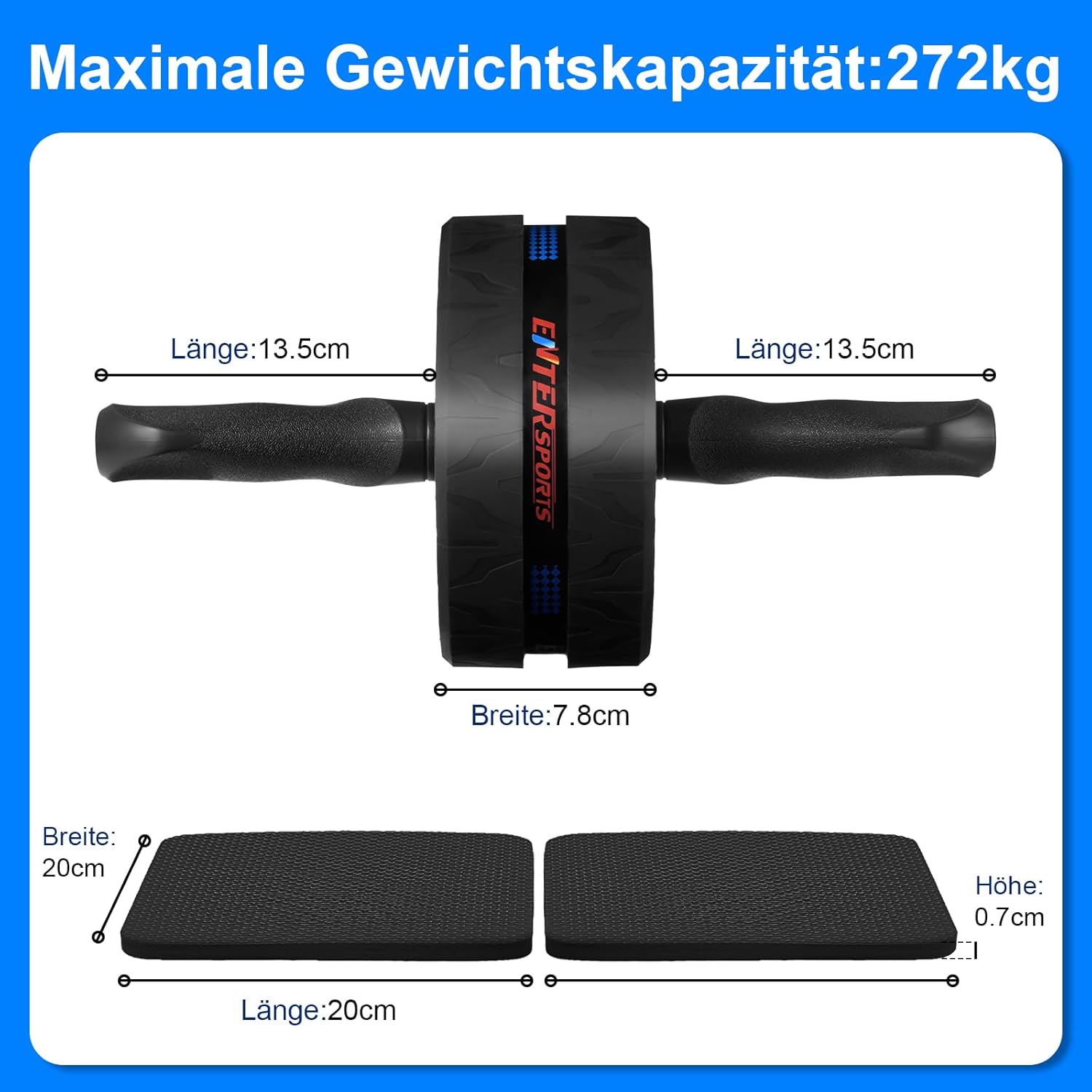Thumbnail 4 de EnterSports Bauchroller mit 2 Knieschonern – Bauchmuskeltrainer für Zuhause