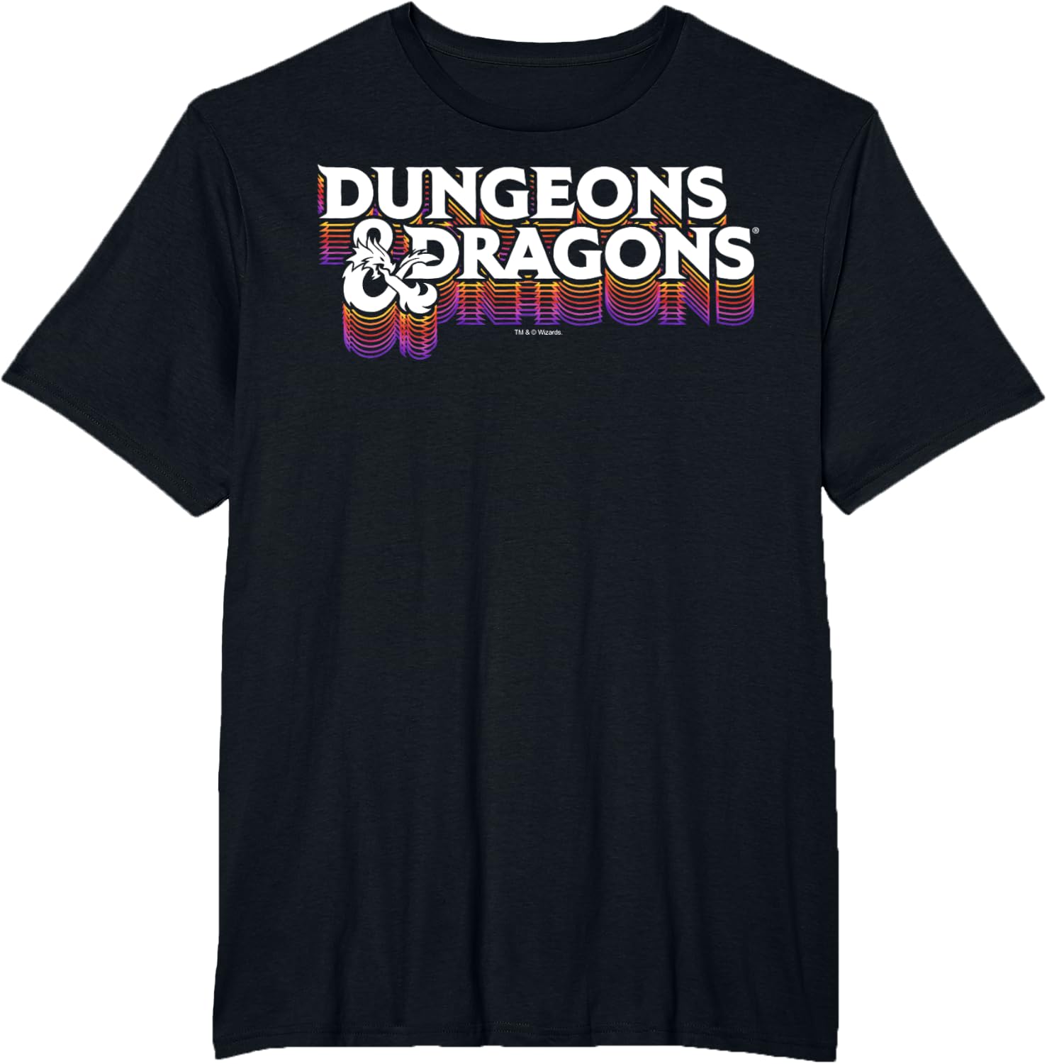 Detalle 2 de Maglietta Dungeons & Dragons Retro Logo Stack – taglio classico, maniche doppia cucitura