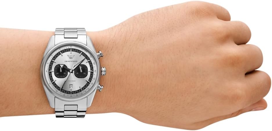 Thumbnail 1 de Emporio Armani Watch for Men – Quarz-Chronograph mit 42-mm-Edelstahlarmband