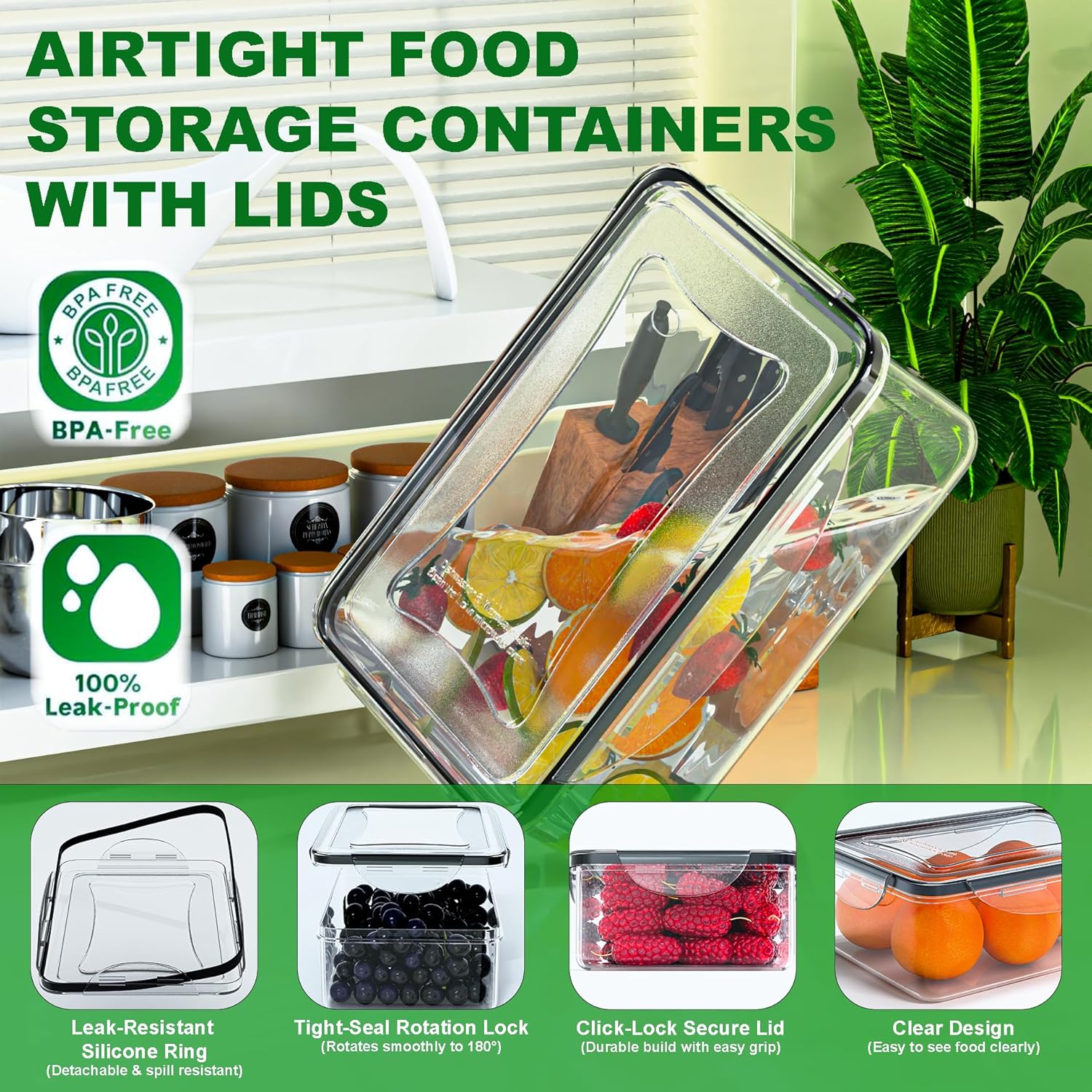 Detalle de Panxenaulos 54-Piece Airtight Food Storage Set 51 oz