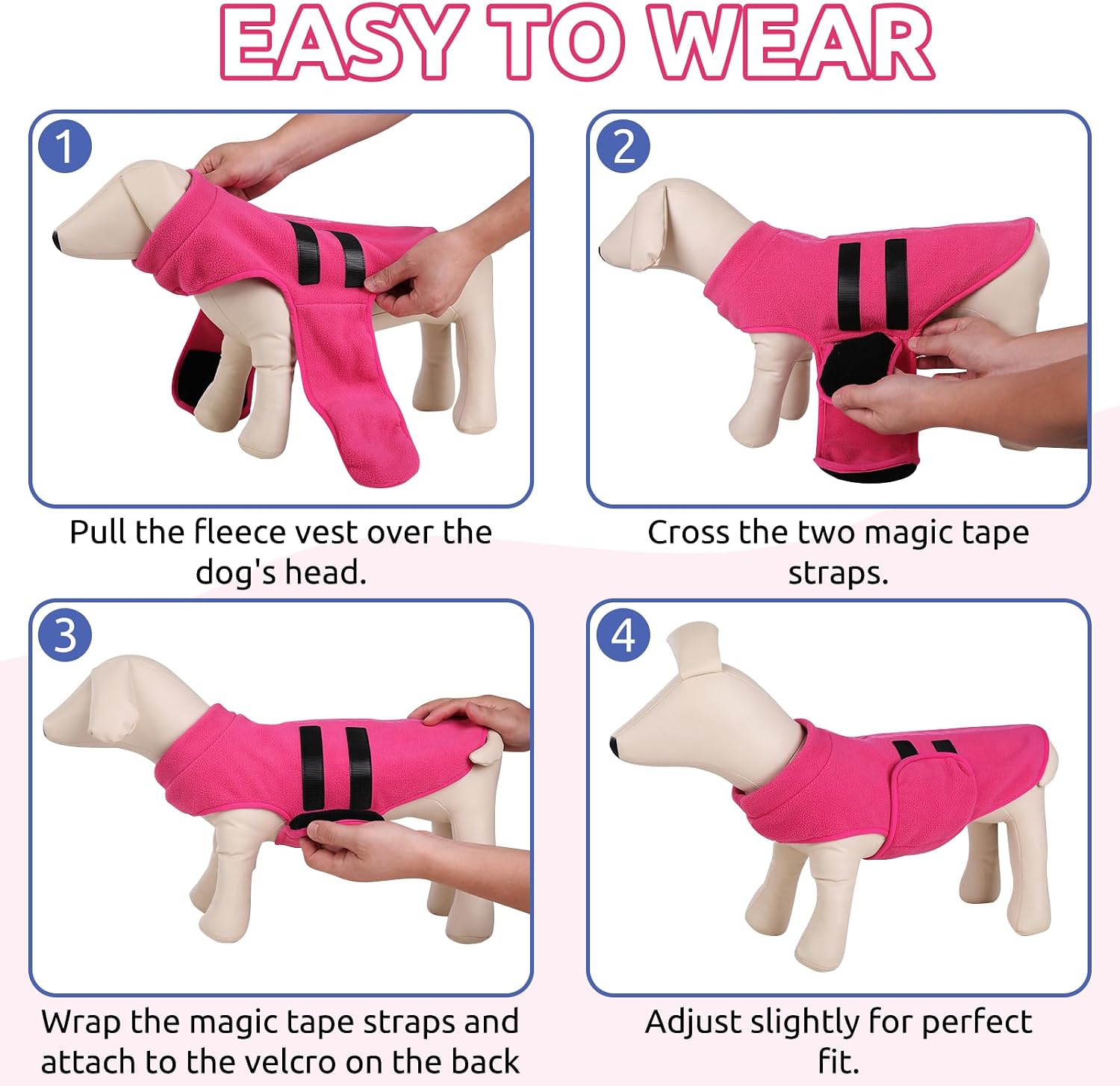 Detalle 2 de PUZAUKAL Adjustable Dog Fleece Jumper Vest M