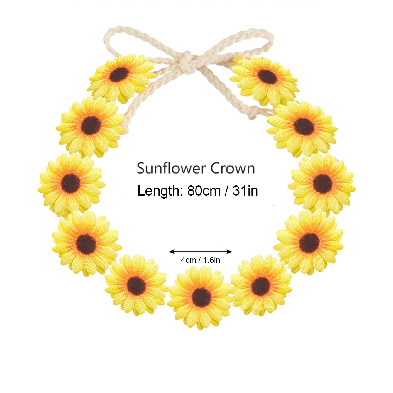 Detalle 2 de Lofruiin Women's Sunflower Headband 80 cm
