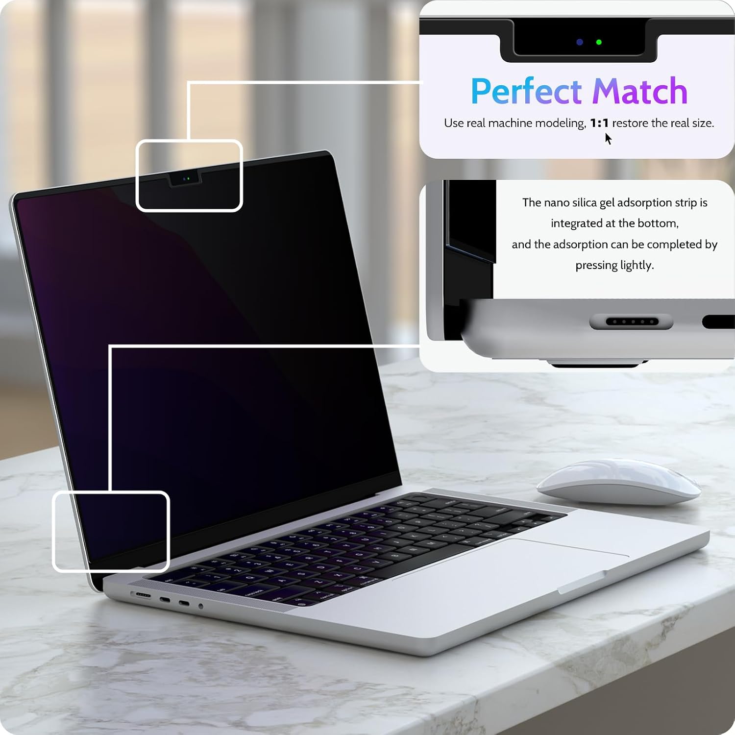 Detalle 2 de Peslv pe-cxfk-mac air 15 Magnetic Privacy Screen for 15-Inch MacBook Air