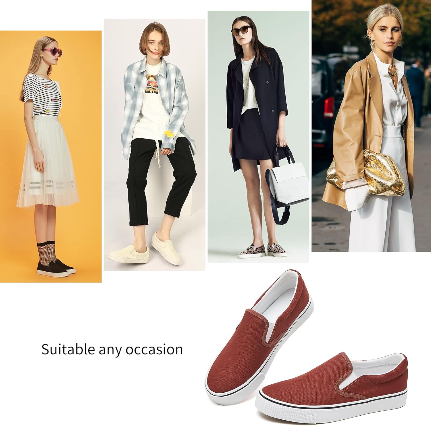 Thumbnail 2 de Women's Slip-On Canvas Sneakers Loafers: Non-Slip, Breathable & Easy on The Go