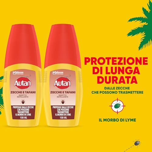 Detalle de Autan Zecche e Tafani Vapo, Spray Antizanzare 2 x 100 ml: protezione rapida e resistente all’acqua