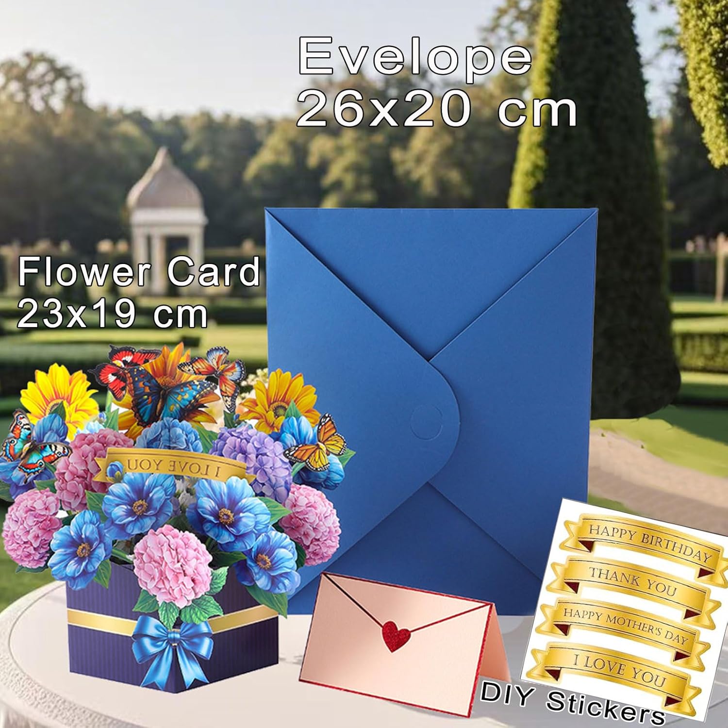 Detalle de Joybble 3D Flower Pop Up Birthday Cards for Women – Personalised Floral Cards with Envelope
