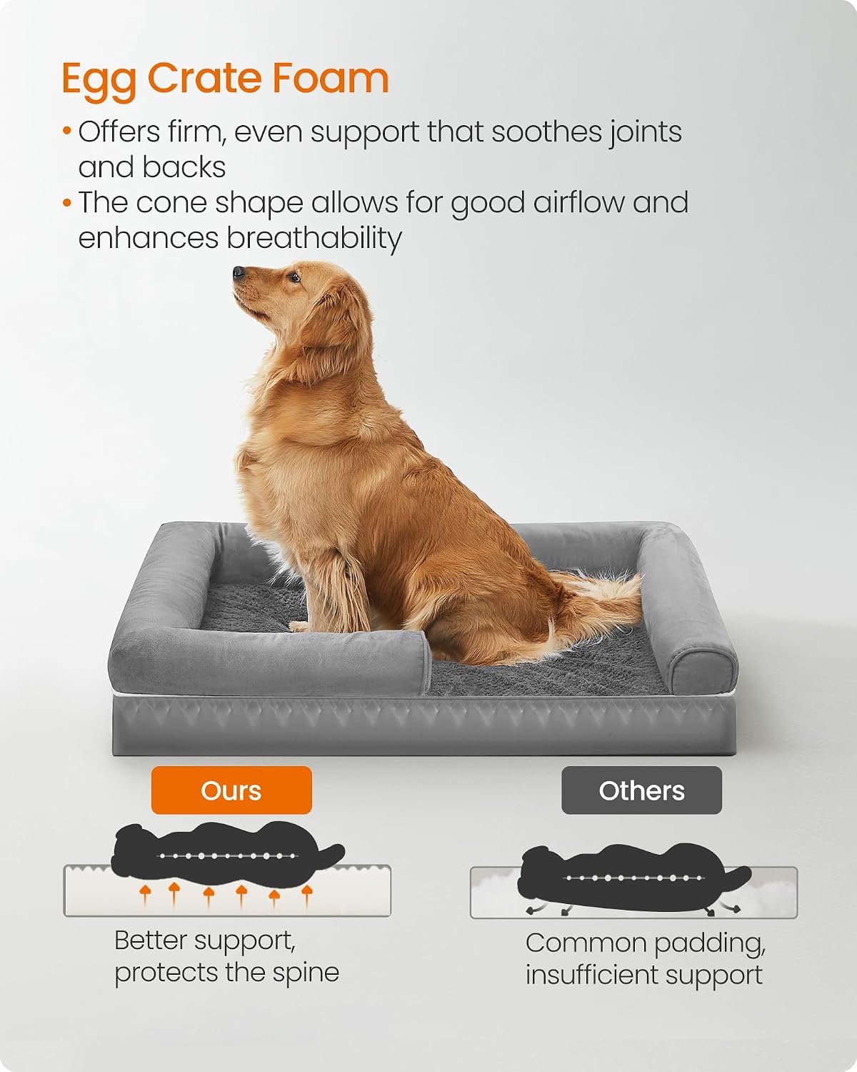 Detalle 2 de FEANDREA Blomfy Collection PGW077G02 Orthopaedic Dog Bed, Washable Cover