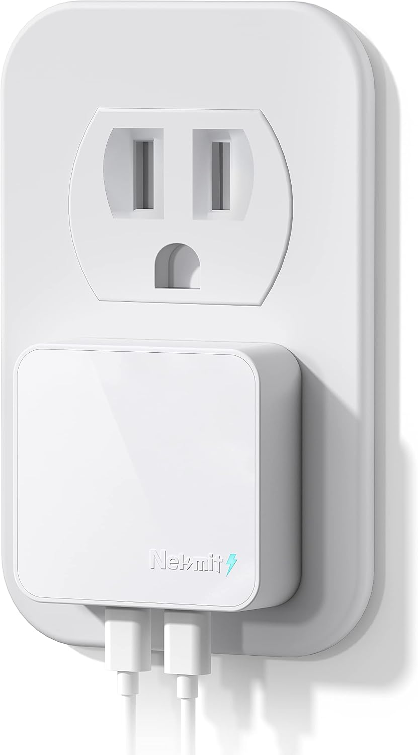 Detalle de Nekmit Dual Port 40W USB-C Wall Charger with GaN II | 2 PD Ports for iPhone, MacBook Air, Galaxy & More