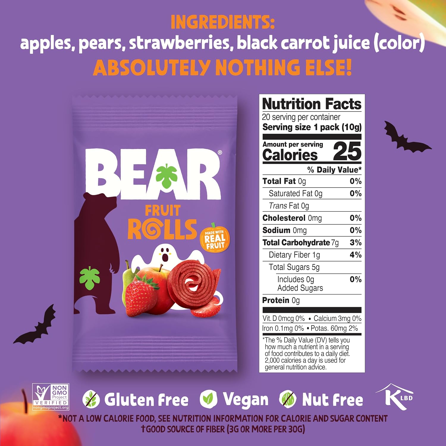 Detalle 2 de BEAR Fruit Snack Rolls, Strawberry