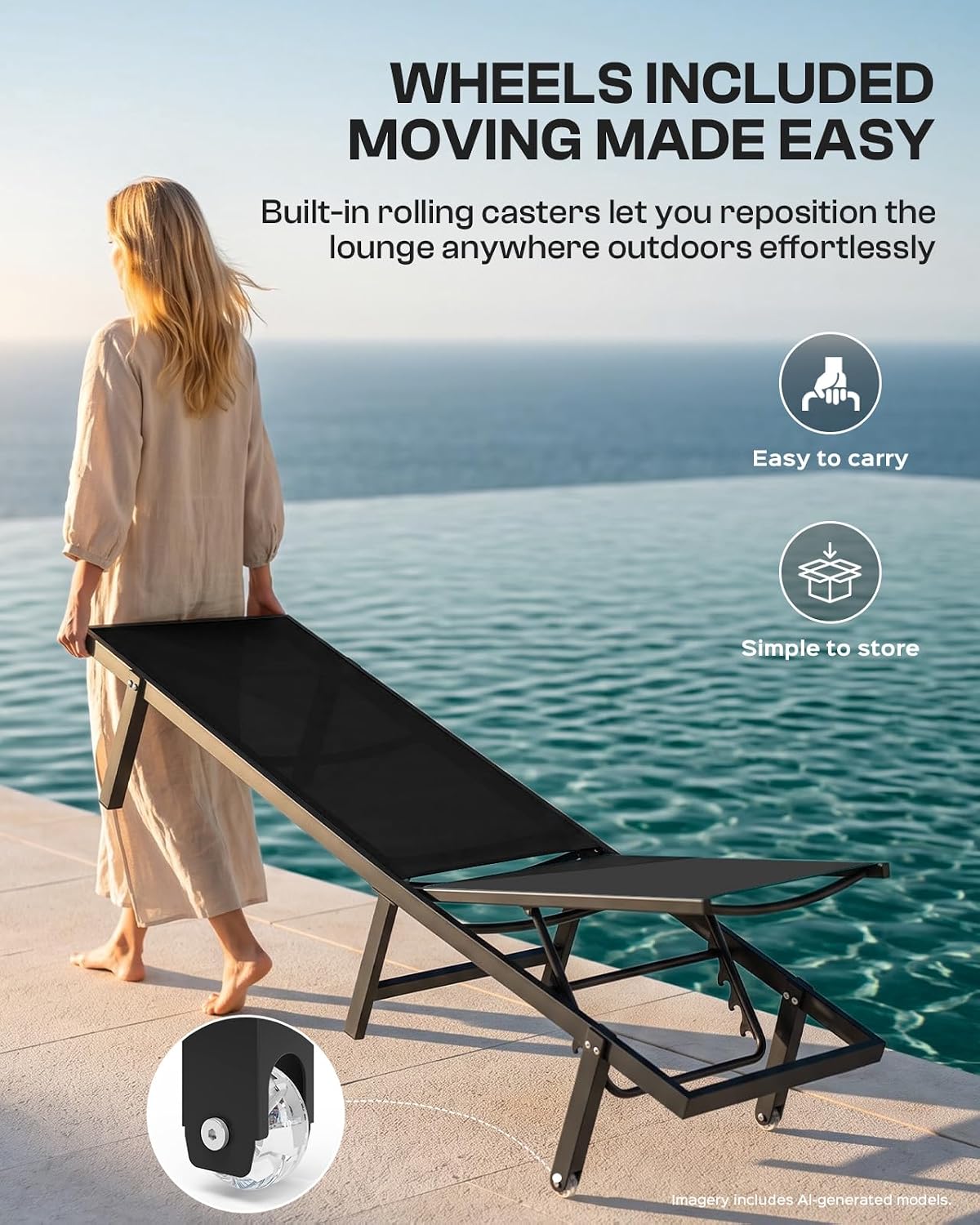 Detalle de Oasbira Outdoor Lounge Chair Aluminum