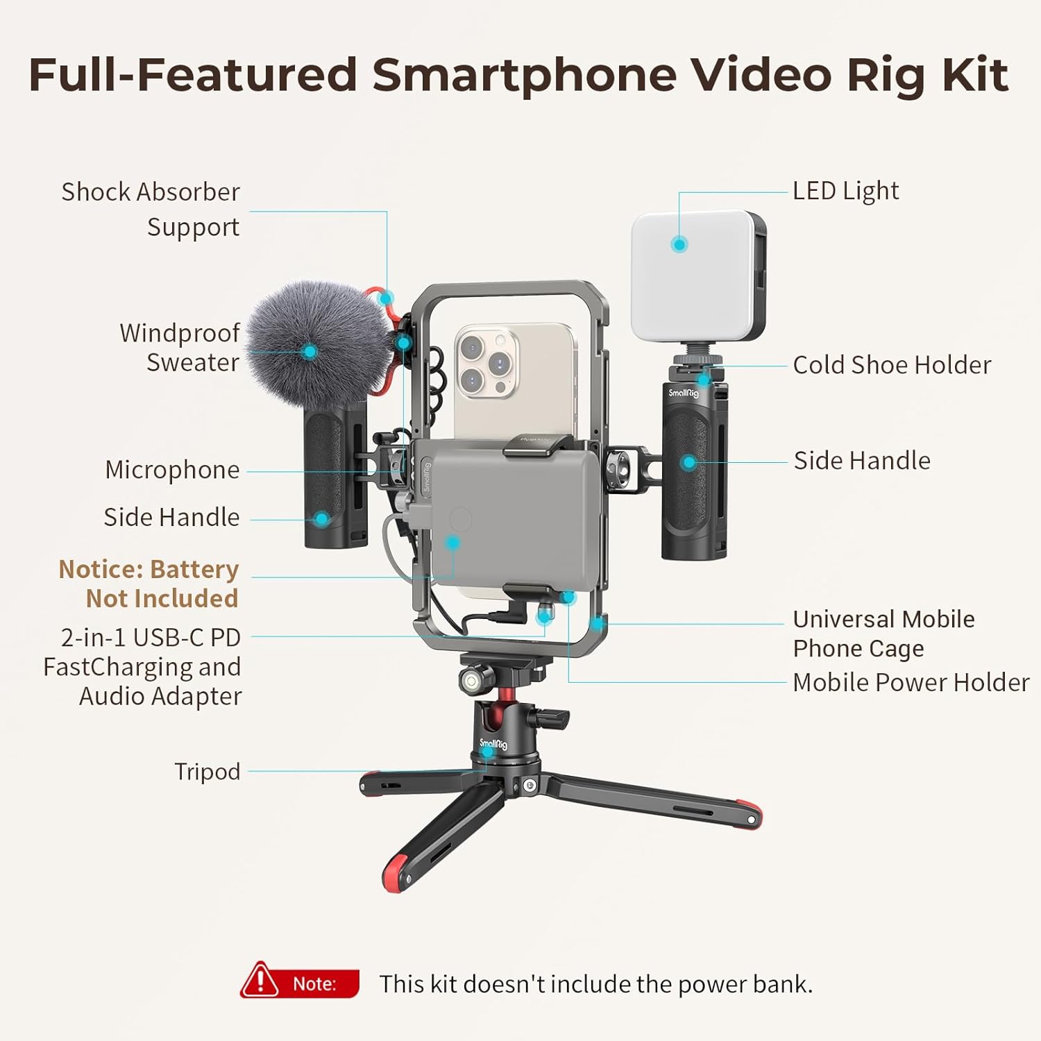 Thumbnail 1 de SmallRig 3384C Universal Phone Video Rig Kit for iPhone, Smartphones & Cameras