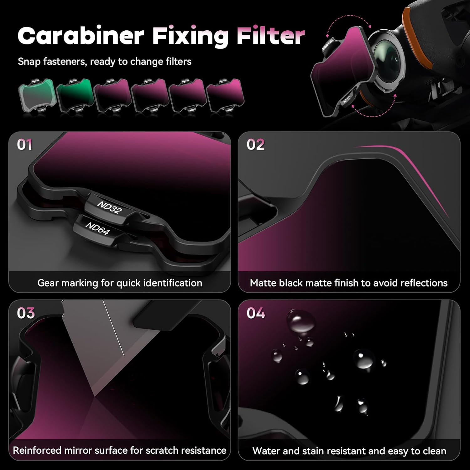 Thumbnail 5 de MINGVEN Avata 2 ND-Filter-Set (UV+CPL + ND) – 6er-Pack für DJI Avata 2 mit ND8 bis ND64