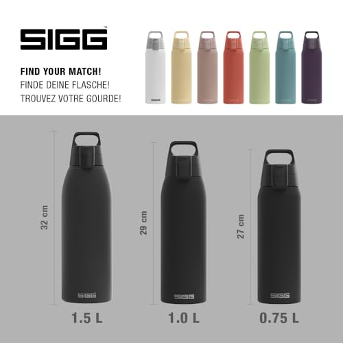 Detalle de SIGG Isolierte Trinkflasche Shield Therm One Black 0,75 L – BPA-frei, spülmaschinenfest und aus 90% recyceltem Edelstahl
